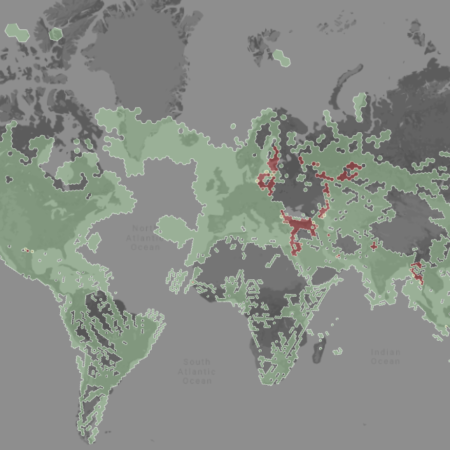 a map of global GNSS interference on Nov. 20, 2024 based on Automatic Dependent Surveillance-Broadcast (ADS-B) data. Credit: Flightradar24